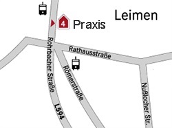 Anfahrtsplan Leimen Praxis